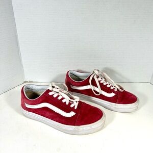 Red suede Vans